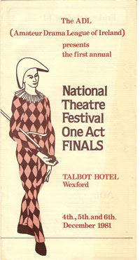 First Annual ADL One Act Finals, Programme Cover Page - 1981